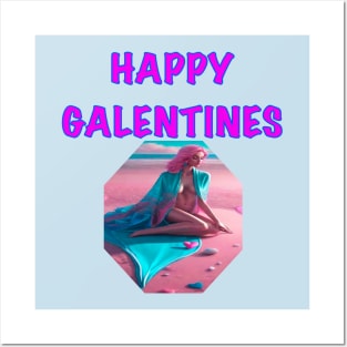 Galentines day beach girl Posters and Art